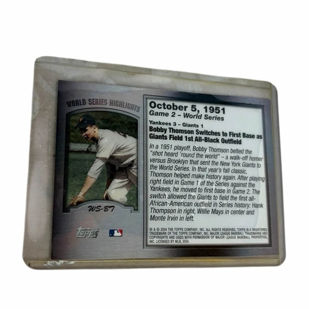 1951 Topps Bobby Thomson World Series Highlights – Historic Giants Outfield Card